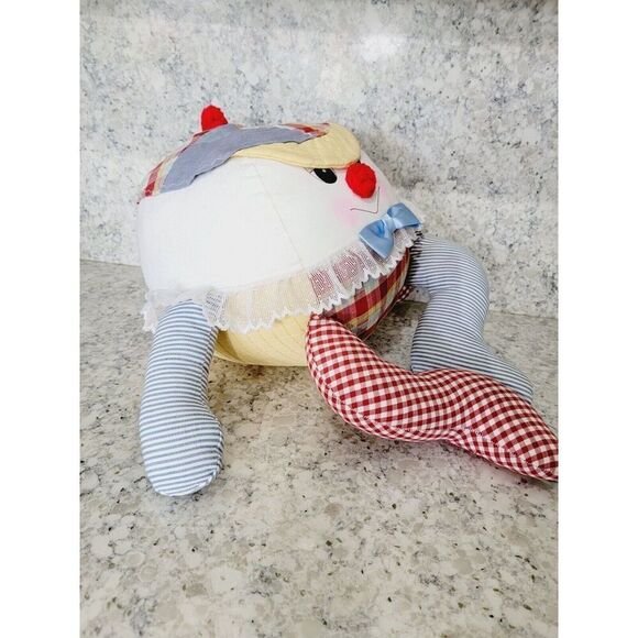 Humpty‎ Dumpty Nursery Rhyme Plush Large 24x23 Vintage 80's Stuffed Toy Heavy - Picture 8 of 11